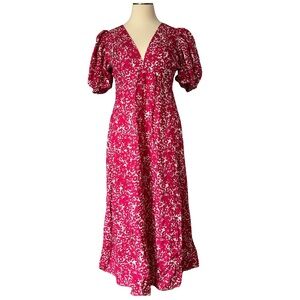 Floral Pink Floral Puff Sleeve full-length J. Crew Dress